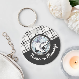 Chaveiro Patinação no Gelo Moderna Xadrez Personalizada