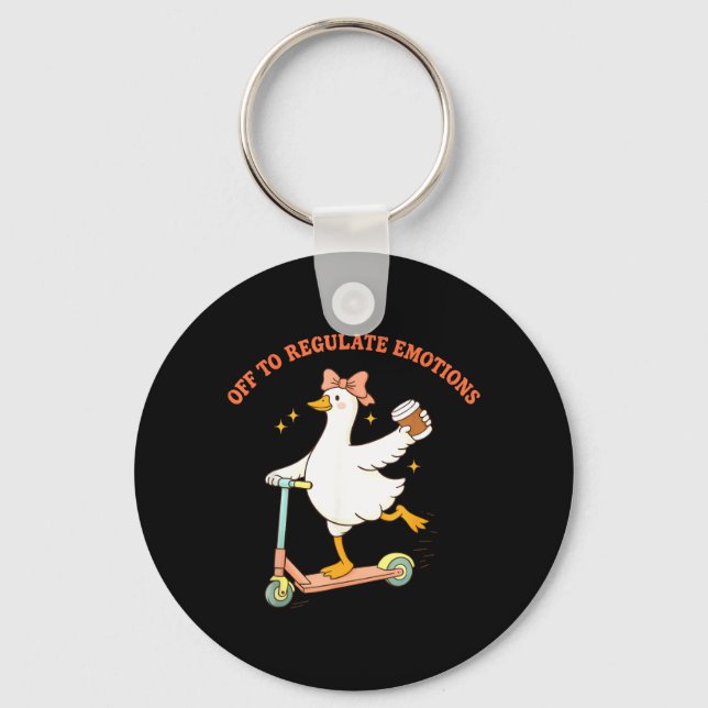 Chaveiro Patinete de ganso engraçado para regular emoções (Frente)