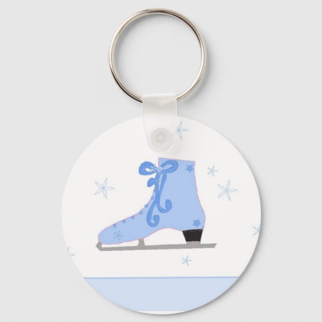 Chaveiro Patins de Gelo Azuis Fofos (Frente)