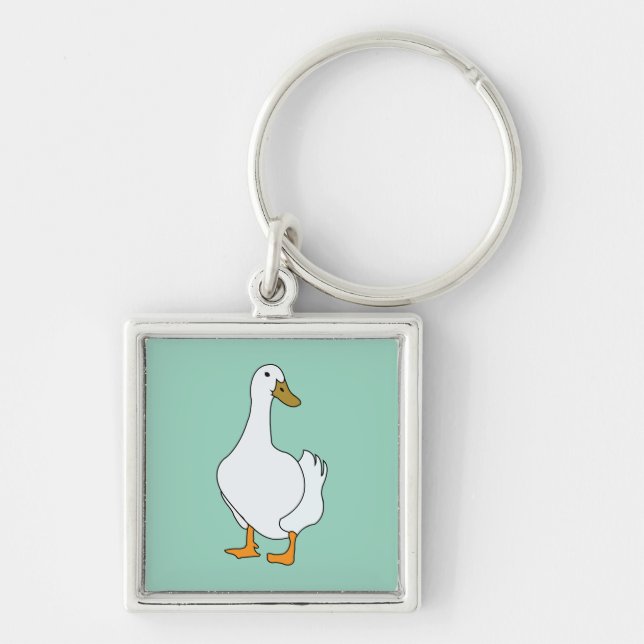 Chaveiro Pato Ave Branco Pato  (Frente)