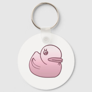 Chaveiro Pato cor-de-rosa