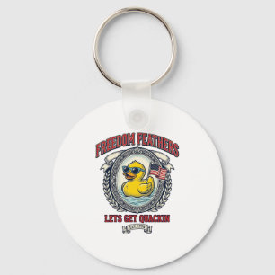 Chaveiro Pato da Liberdade Humor Patriótico Vintage