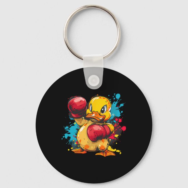 Chaveiro Pato de Borracha de Boxe Com Luvas de Boxe Kickbox (Frente)