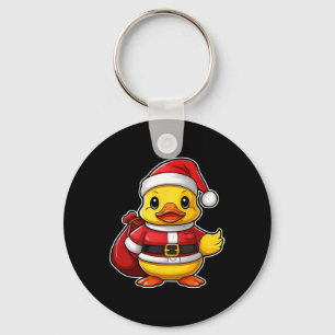 Chaveiro Pato de Borracha Papai Noel Natal Alegre Festivo X