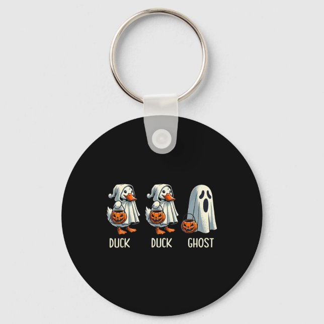 Chaveiro Pato Ghost Pun Trunk Ou Tratar Truque Ou Tratar En (Frente)