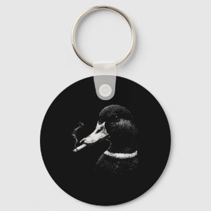 Chaveiro Pato mallard caçando pato fumando engraçado
