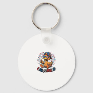 Chaveiro Pato Patriótico Firequacker Design de Camisa Vinta