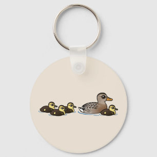 Chaveiro Pato selvagem & quatro patinhos