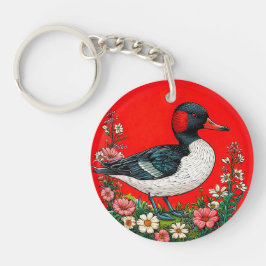 Chaveiro Pato vibrante ilustrado