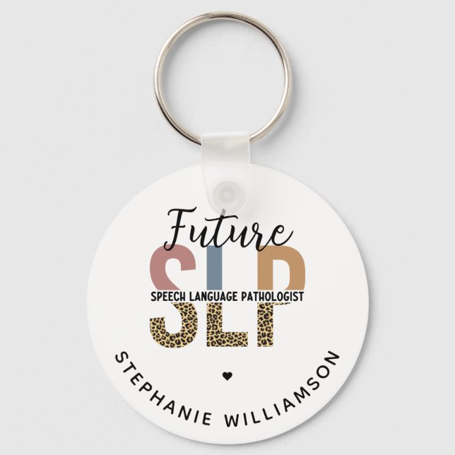 Chaveiro Patologista Leopard de Discurso SLP Futuro Persona (Frente)