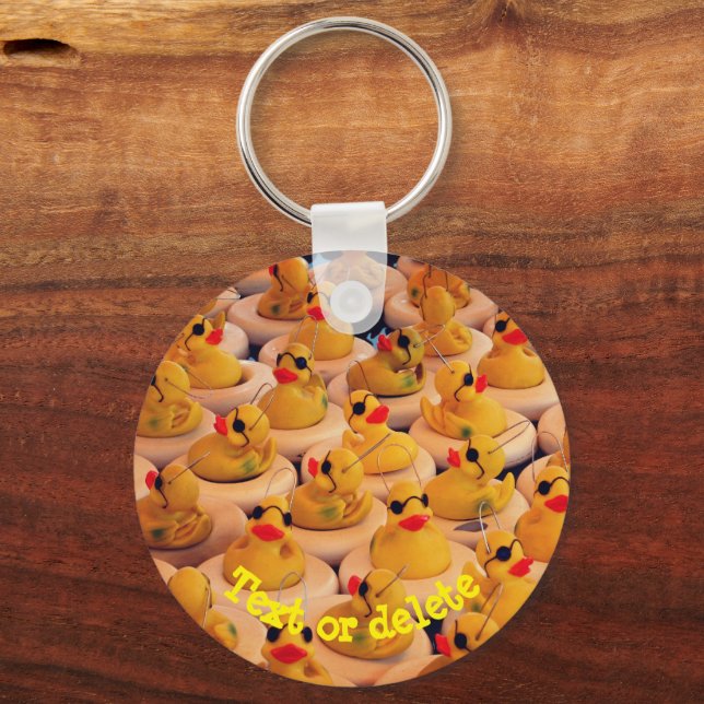 Chaveiro Patos de borracha amarela personalizados (Frente)