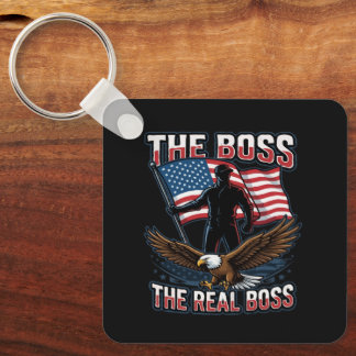Chaveiro Patriotic American Eagle The Real Boss Design