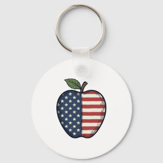 Chaveiro Patriotic Apple Vintage Engraving Vector Design_1