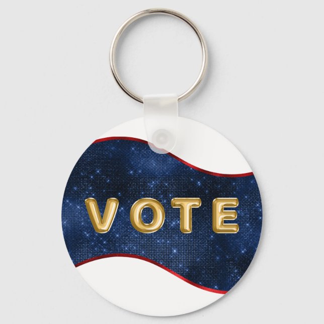 Chaveiro Patriotic Blue Wave Vote (Frente)