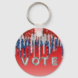 Chaveiro Patriotic Glitter Drip Americana Vote