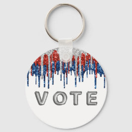 Chaveiro Patriotic Glitter Drip Border Vote