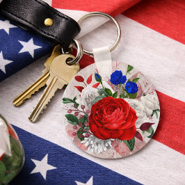 Chaveiro Patriotic Rose Bouquet