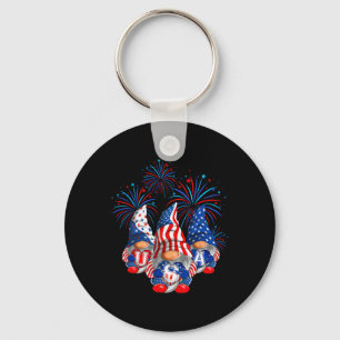 Chaveiro Patriótico Americano Gnomos Usa Independência Dia