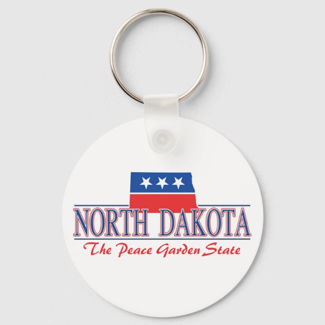Chaveiro Patriótico de Dakota do Norte (Frente)