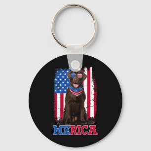 Chaveiro Patriótico Labrador 4 De Julho Usa Choco Patriótic