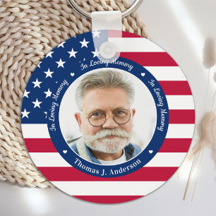 Chaveiro Patriótico Memorial American Flag Personalizado 2 