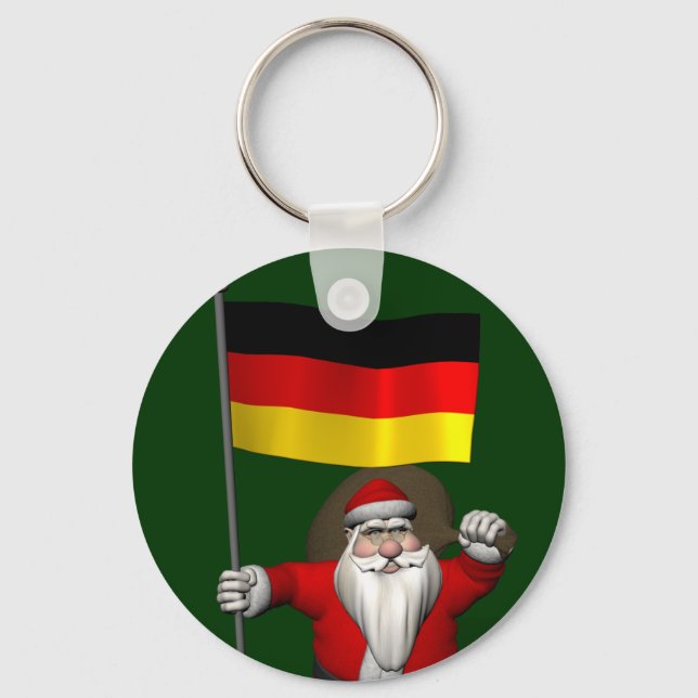 Chaveiro Patriótico Papai Noel Com Alferes Da Alemanha (Frente)