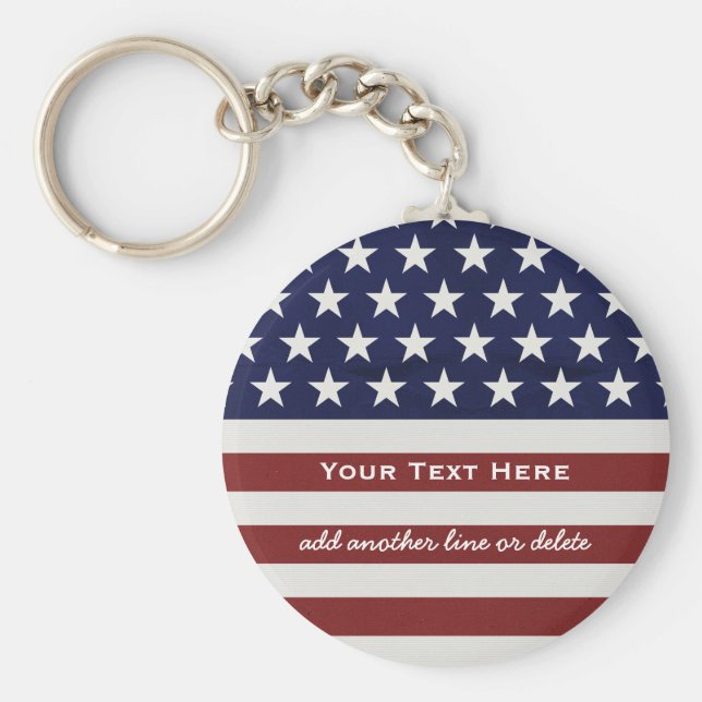 Chaveiro Patriótico Patriótico Americano Bandeira Americano (Frente)