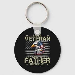 Chaveiro Patriótico Sou Um Veterano Como Meu Pai Antes De M
