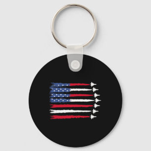 Chaveiro Patriótico Vermelho Branco Azul Usa Bandeira Jatos