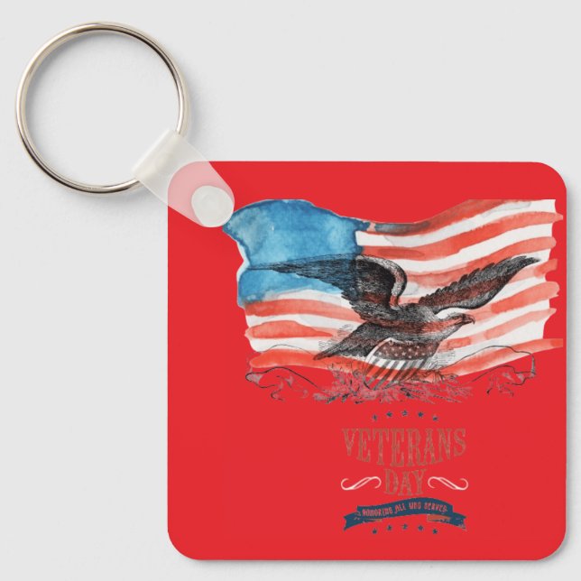 Chaveiro Patriots remembered bright red (Frente)
