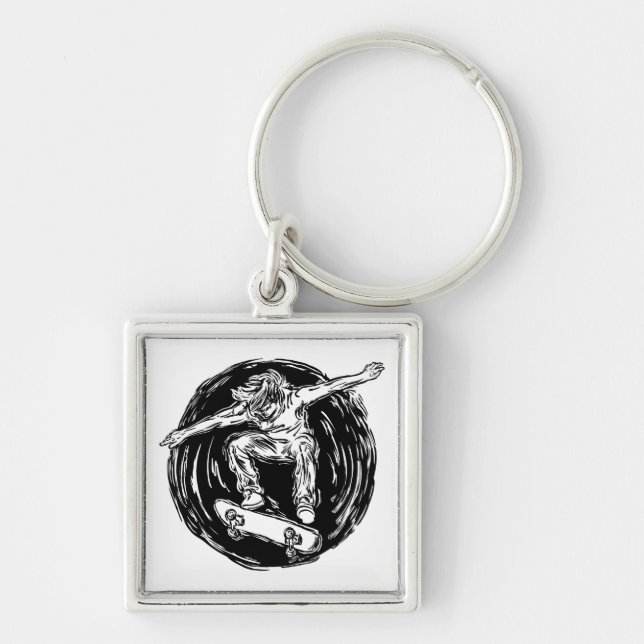 Chaveiro Patrocinador lendário Fazendo skate de Médio-Ar (Frente)