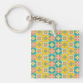 Chaveiro Patrón azulejo de colores alegres