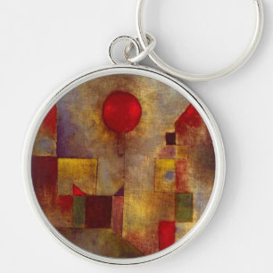 Chaveiro Paul Klee Balão Vermelho Arte Colorida Abstrata