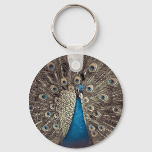 Chaveiro Pavão Azul Antigo