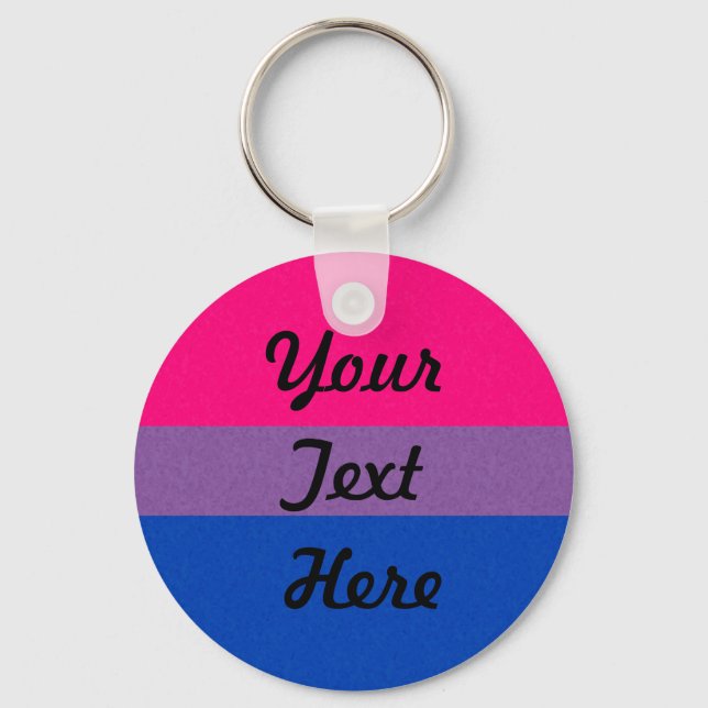 Chaveiro Pavilhão do Orgulho Bissexual - Fundo Colorido (Frente)
