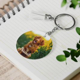 Chaveiro Paw Print Cookies Light Blue Pattern Monogram