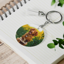 Chaveiro Paw Print Cookies Light Orange Pattern Monogram