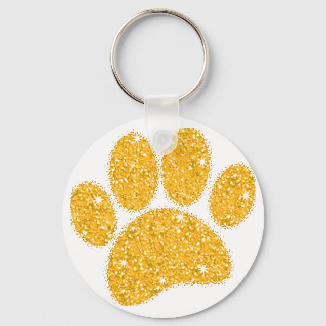 Chaveiro Pawprint Cachorro Dourado (Frente)