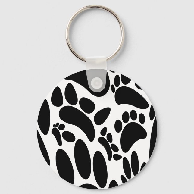 Chaveiro Pawprint do abstrato (Frente)