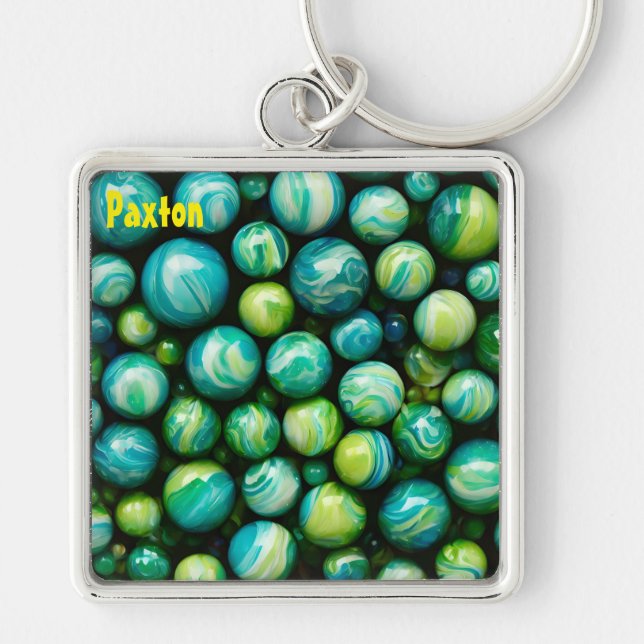 Chaveiro PAXTON ~ ATTRATIVE ~ Marbles Verdes ~ Key Ring (Frente)