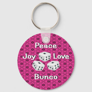 Chaveiro paz, alegria, amor, bunco