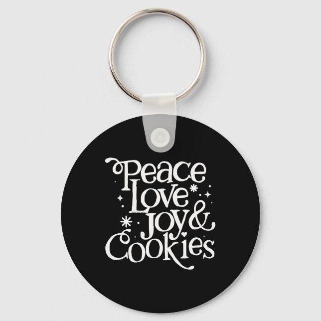 Chaveiro Paz Amor Alegria E Cookies Natal (Frente)