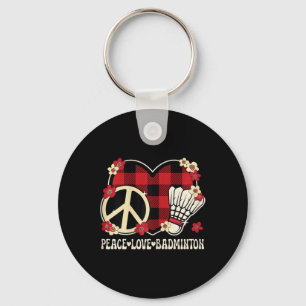 Chaveiro Paz Amor Badminton Lover Outfit Mulheres Meninas C