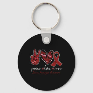 Chaveiro Paz amor cura Aneurisma Cerebral Mês de Consciênci