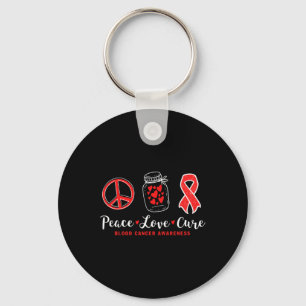 Chaveiro Paz Amor Cura Câncer no Sangue Conscientização Com