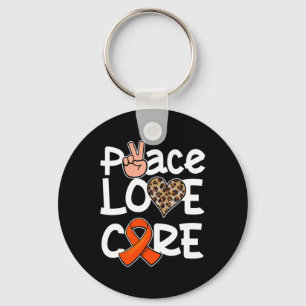 Chaveiro Paz Amor Curva Faixa Laranja Sensibilização para a