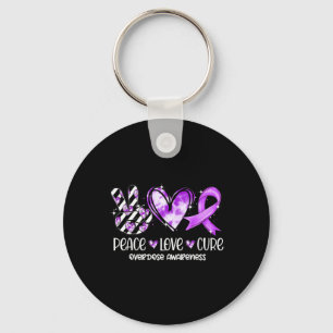 Chaveiro Paz Amor Curva Friso Roxo Sensibilização para Sobr