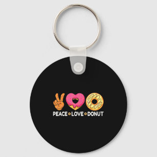 Chaveiro Paz Amor Donut - Amantes de Donut Para Homens Mulh