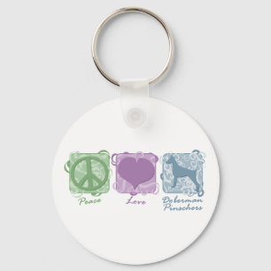 Chaveiro Paz, amor, e Pinschers Pastel do Doberman