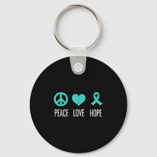 Chaveiro Paz Amor Esperança Consciência do Câncer de ovário